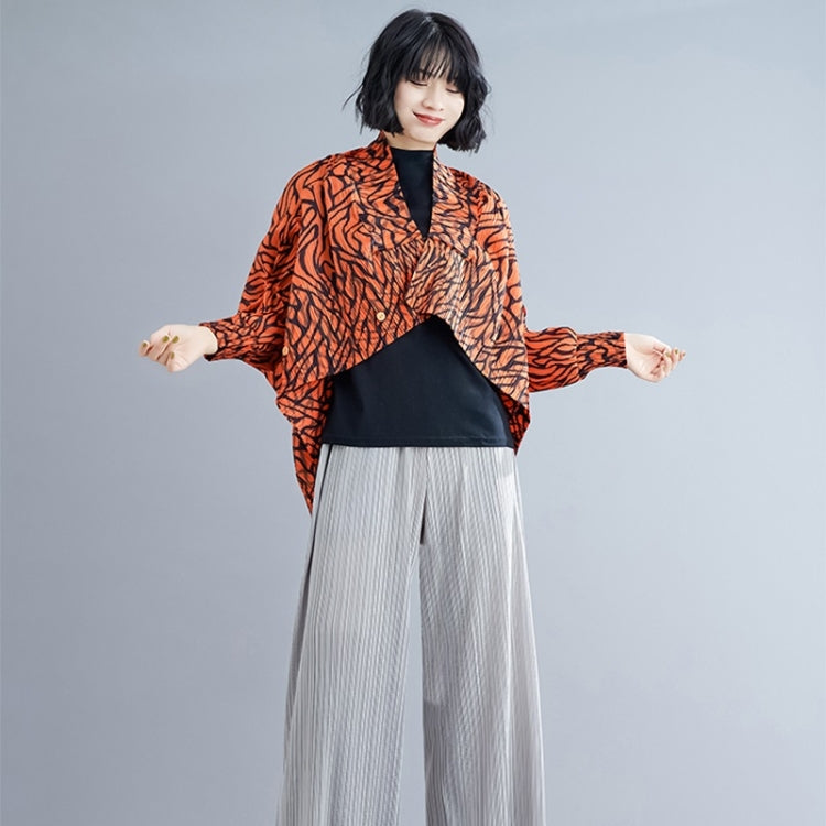 Leopard Print Pleated Top Coat
