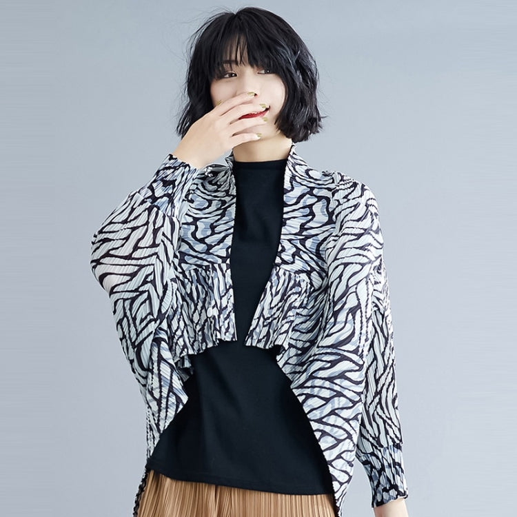 Leopard Print Pleated Top Coat