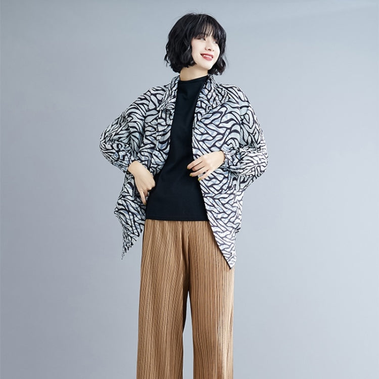 Leopard Print Pleated Top Coat