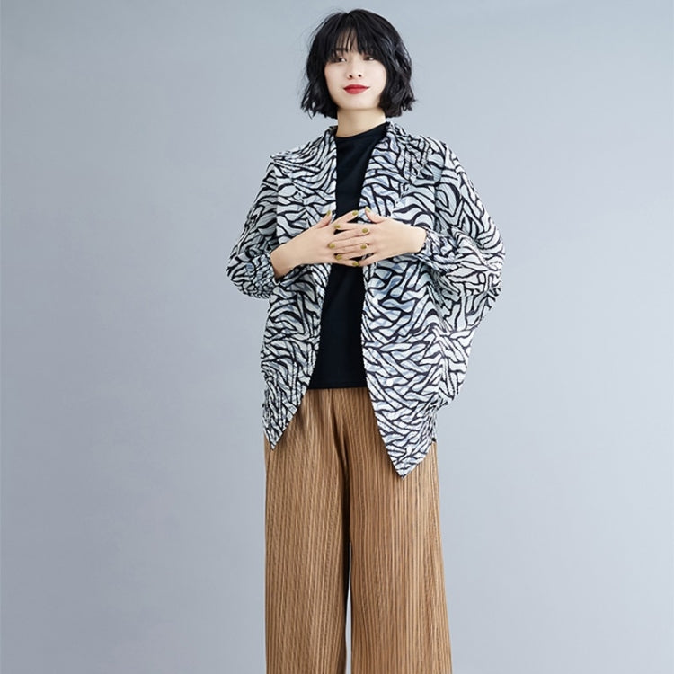 Leopard Print Pleated Top Coat