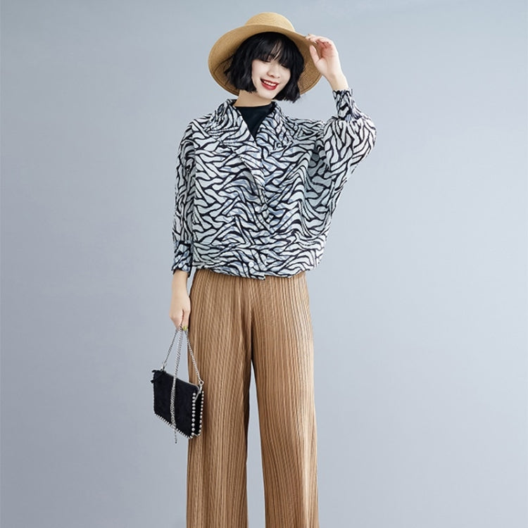 Leopard Print Pleated Top Coat