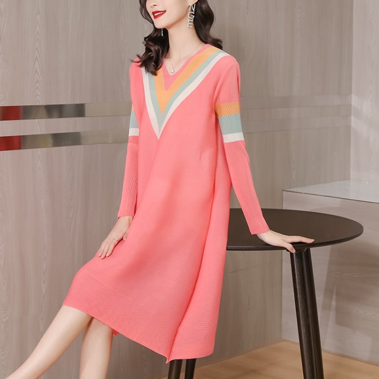 Casual Slim Navy Style V-neck Dress