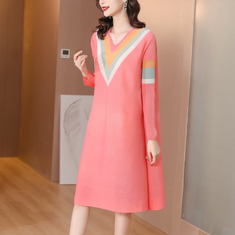 Casual Slim Navy Style V-neck Dress