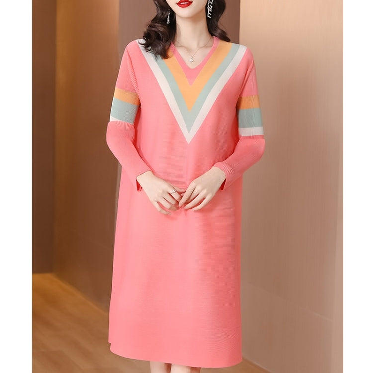 Casual Slim Navy Style V-neck Dress
