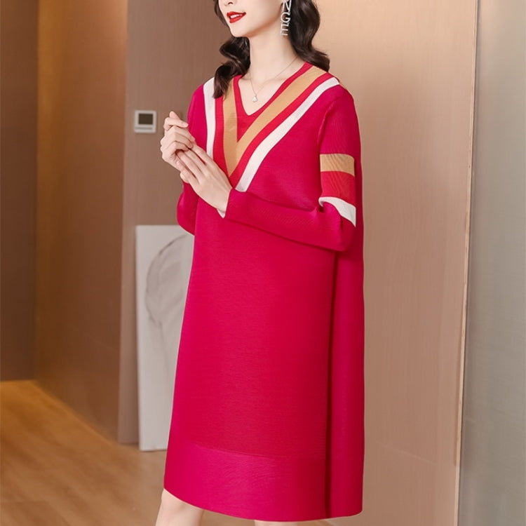 Casual Slim Navy Style V-neck Dress