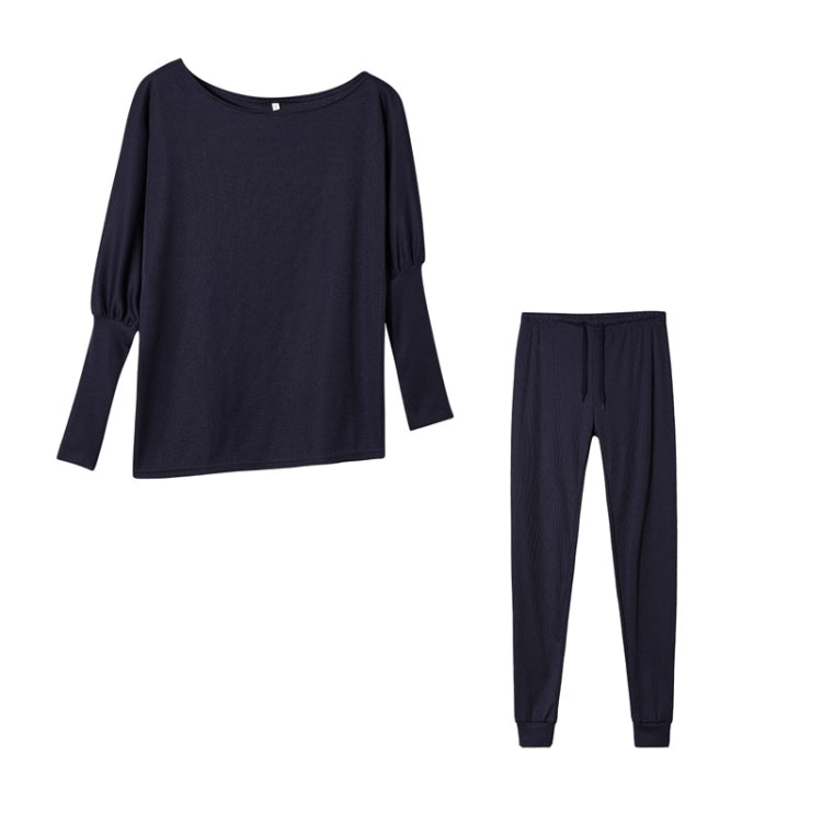 2 in 1 Autumn Pure Color Slanted Shoulder Long Sleeve Sweatshirt Set For Ladies