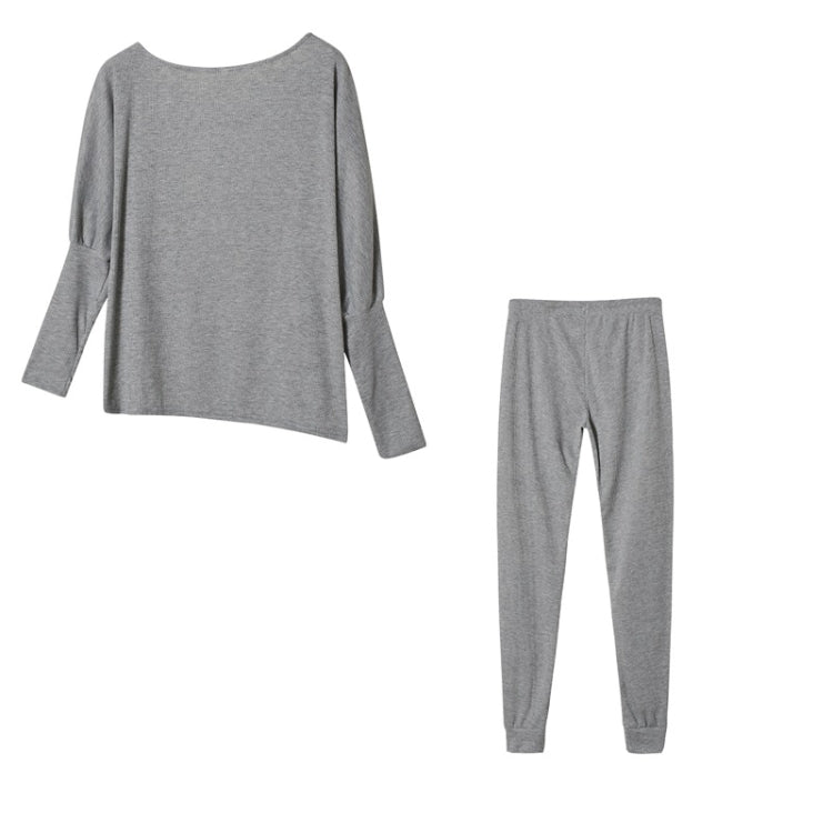 2 in 1 Autumn Pure Color Slanted Shoulder Long Sleeve Sweatshirt Set For Ladies