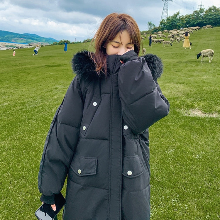 Loose Thickening Big Fur Collar Down Padded Jacket