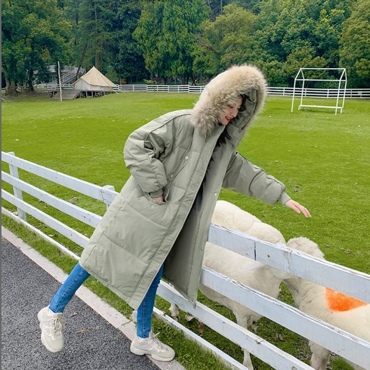 Loose Thickening Big Fur Collar Down Padded Jacket