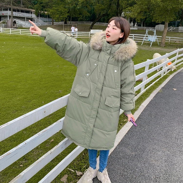 Loose Thickening Big Fur Collar Down Padded Jacket
