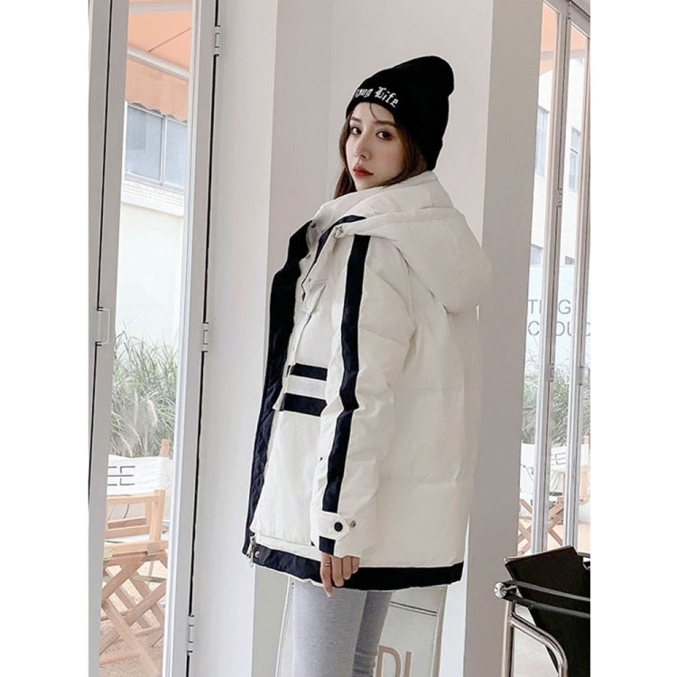 Color Matching White Duck Down Padded Jacket