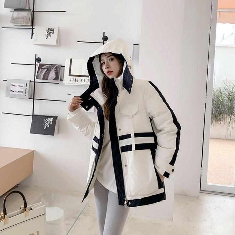 Color Matching White Duck Down Padded Jacket