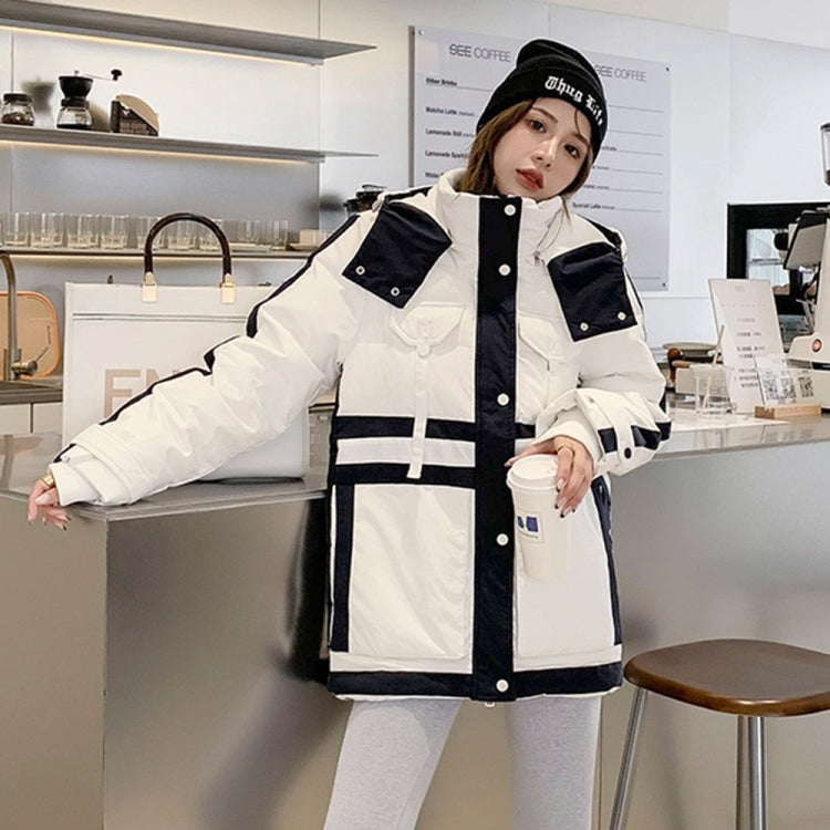 Color Matching White Duck Down Padded Jacket