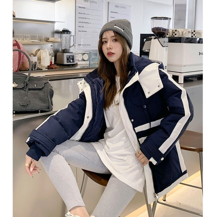 Color Matching White Duck Down Padded Jacket