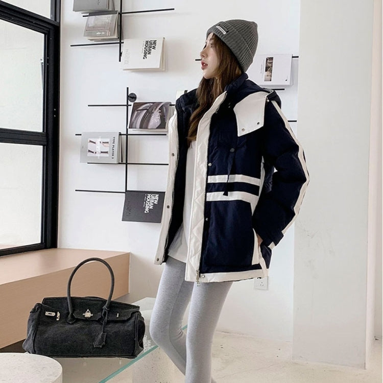 Color Matching White Duck Down Padded Jacket