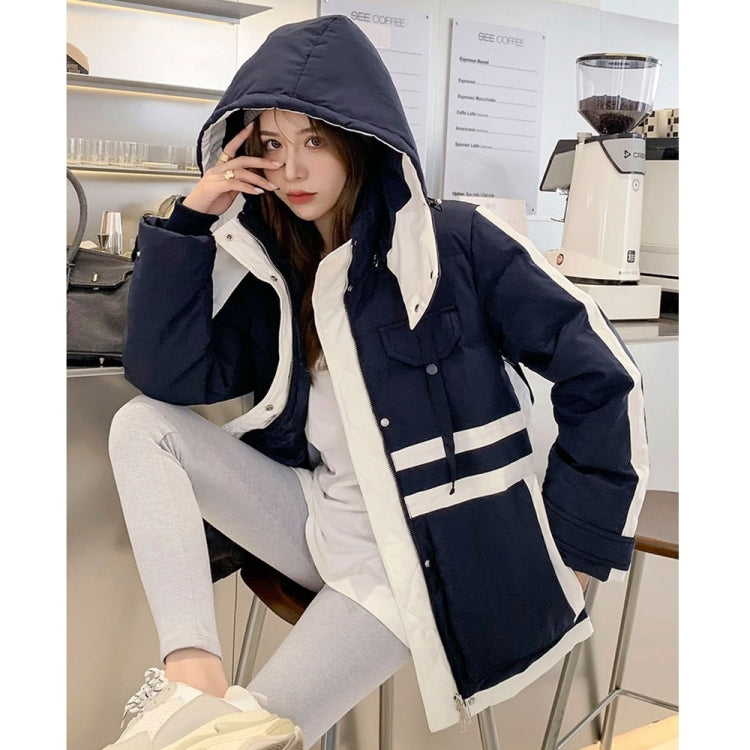 Color Matching White Duck Down Padded Jacket