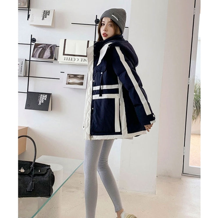 Color Matching White Duck Down Padded Jacket
