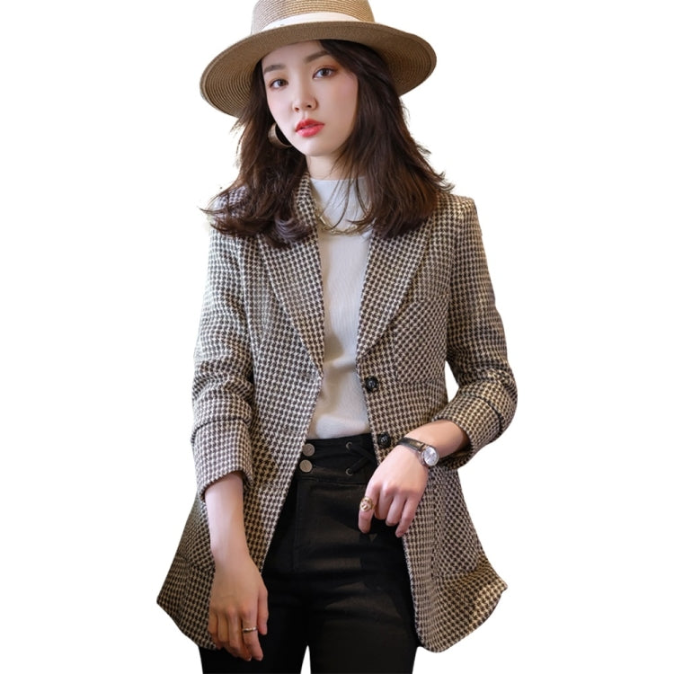 Autumn Houndstooth Suit Jacket For Ladies