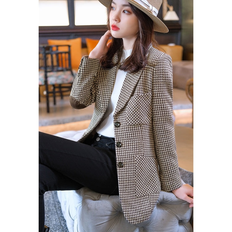 Autumn Houndstooth Suit Jacket For Ladies