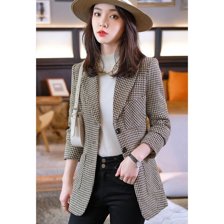 Autumn Houndstooth Suit Jacket For Ladies