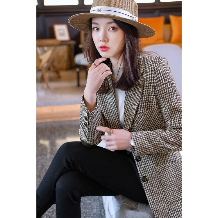 Autumn Houndstooth Suit Jacket For Ladies