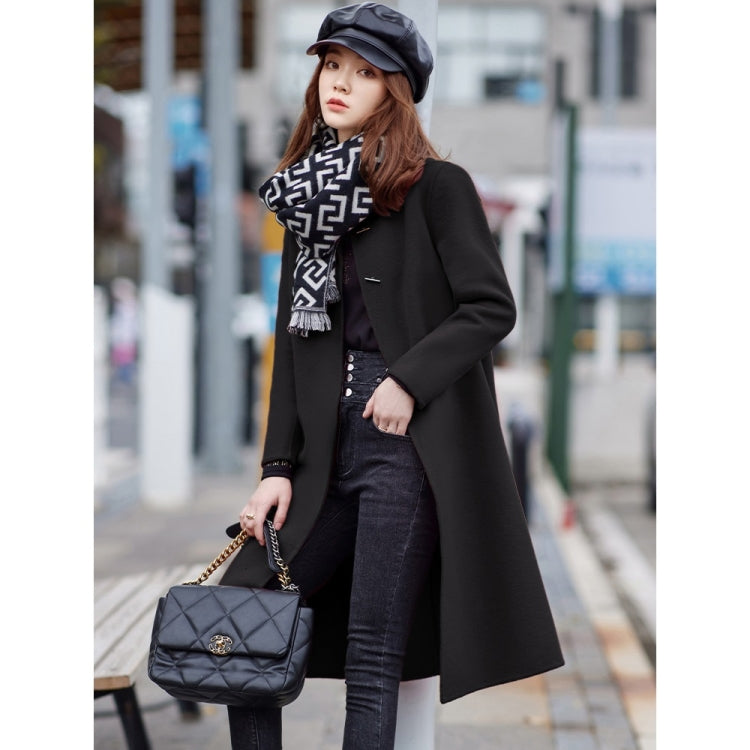 Winter Solid Color Double-sided Mid-length Loose Woolen Coat for Women