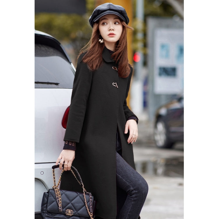 Winter Solid Color Double-sided Mid-length Loose Woolen Coat for Women