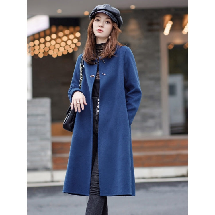 Winter Solid Color Double-sided Mid-length Loose Woolen Coat for Women