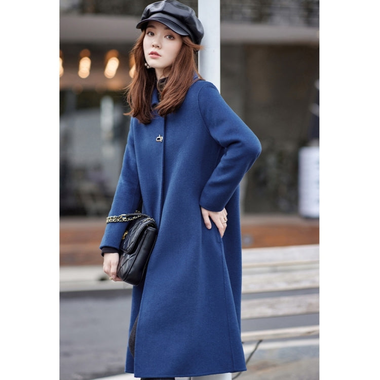 Winter Solid Color Double-sided Mid-length Loose Woolen Coat for Women