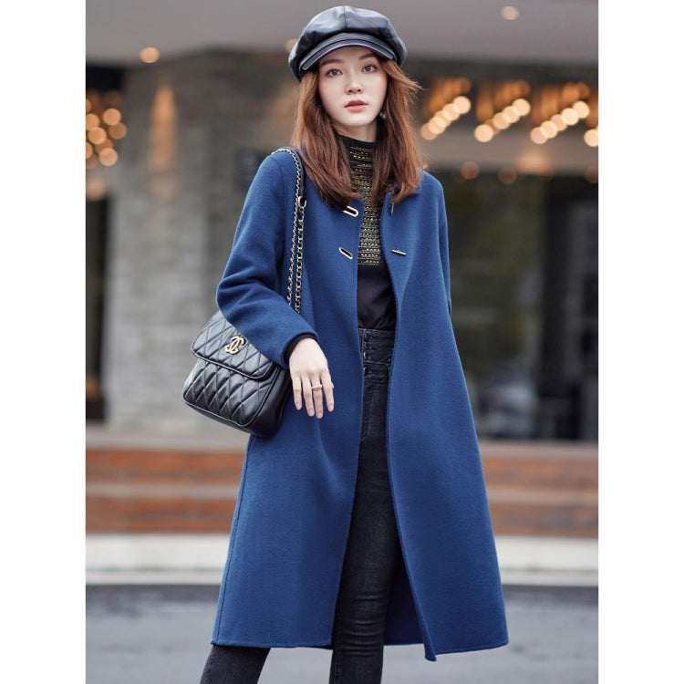 Winter Solid Color Double-sided Mid-length Loose Woolen Coat for Women