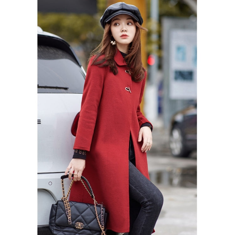 Winter Solid Color Double-sided Mid-length Loose Woolen Coat for Women