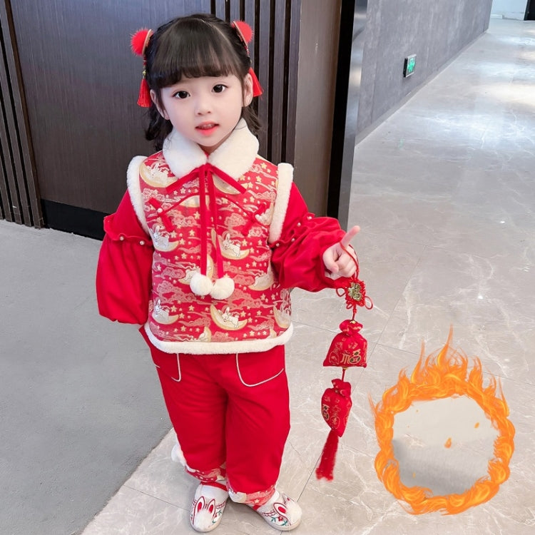 Girls Moon Rabbit New Year Wear Suit