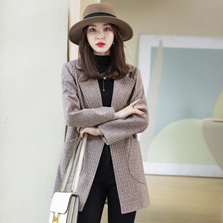 Autumn Plaid Suit Jacket For Ladies