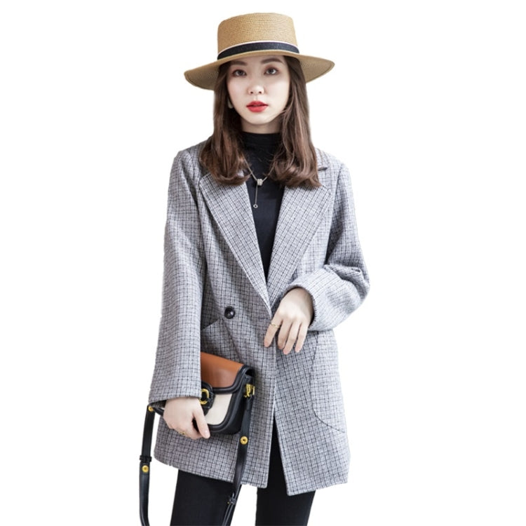 Autumn Plaid Suit Jacket For Ladies