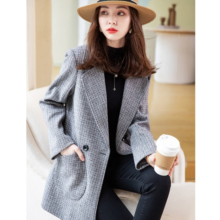 Autumn Plaid Suit Jacket For Ladies
