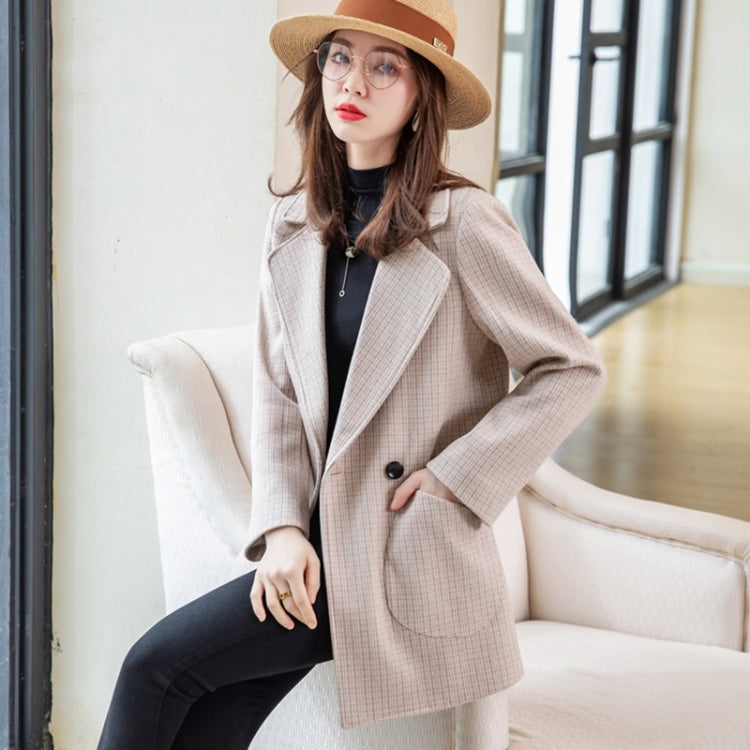 Autumn Plaid Suit Jacket For Ladies