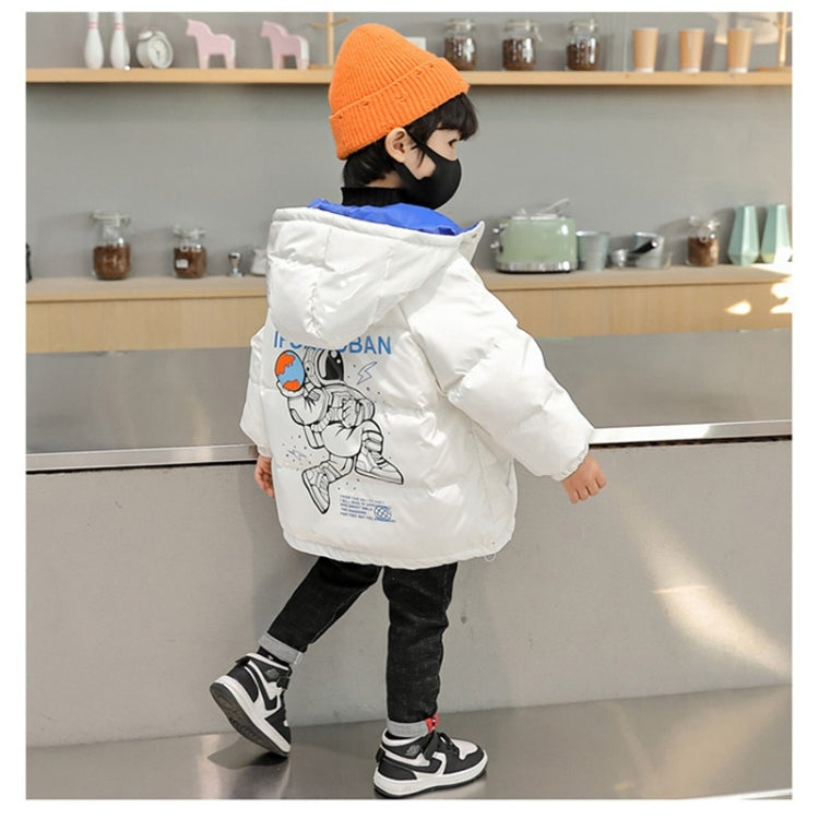Boys Shiny Face-free White Duck Down Jacket