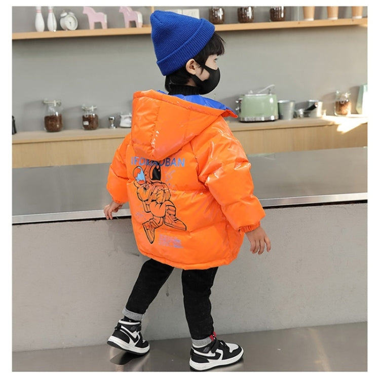 Boys Shiny Face-free White Duck Down Jacket