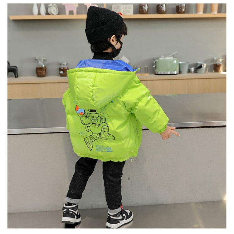 Boys Shiny Face-free White Duck Down Jacket