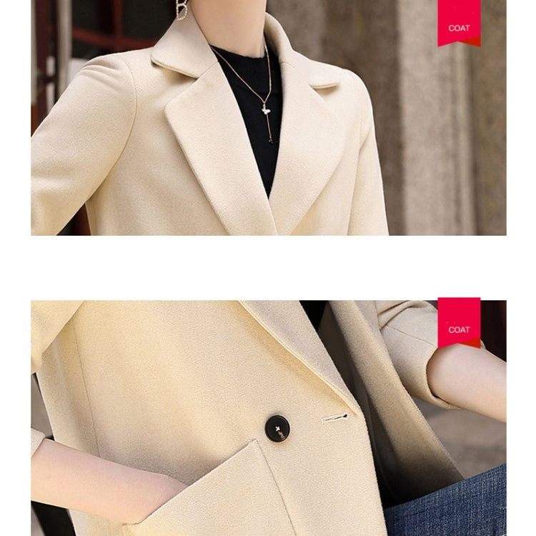 Autumn And Winter Solid Color Woolen Coat For Ladies
