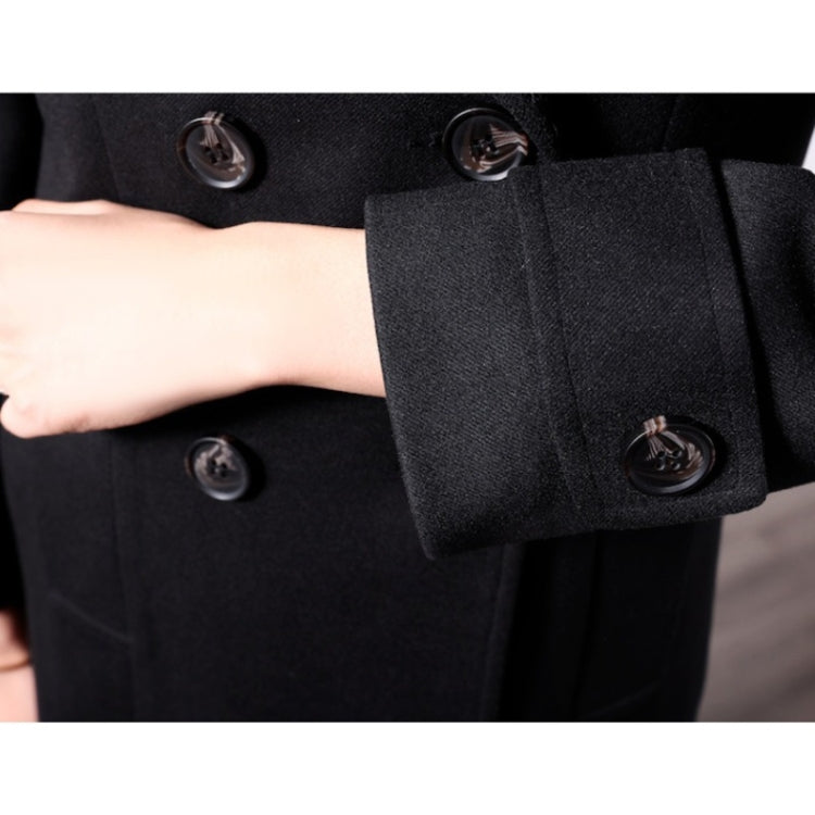Fall Solid Color Double-sided Mid-length Woolen Coat For Ladies