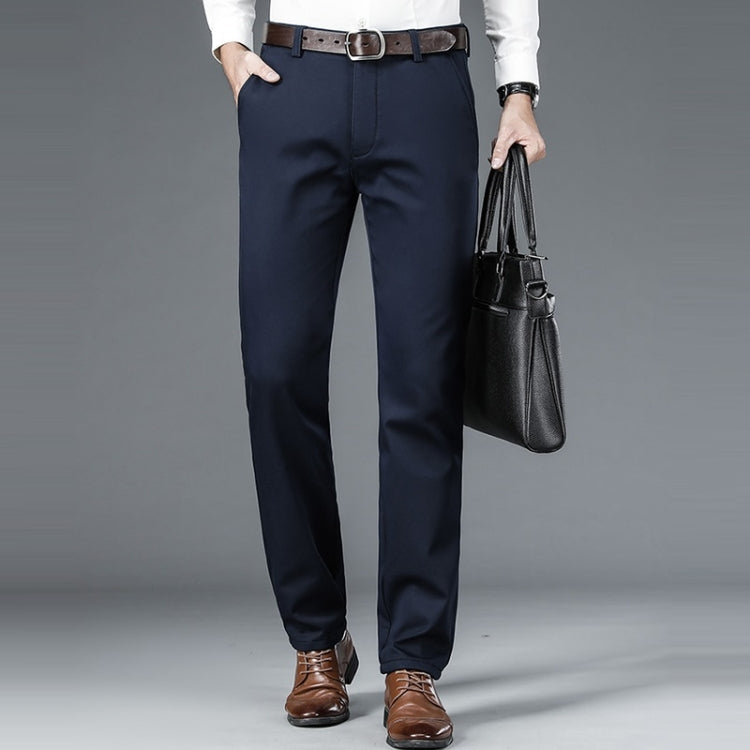Plush Casual Stretch Cotton High-waist Loose Straight-leg Trousers