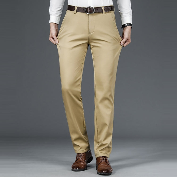 Plush Casual Stretch Cotton High-waist Loose Straight-leg Trousers