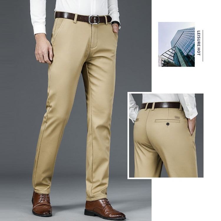 Plush Casual Stretch Cotton High-waist Loose Straight-leg Trousers