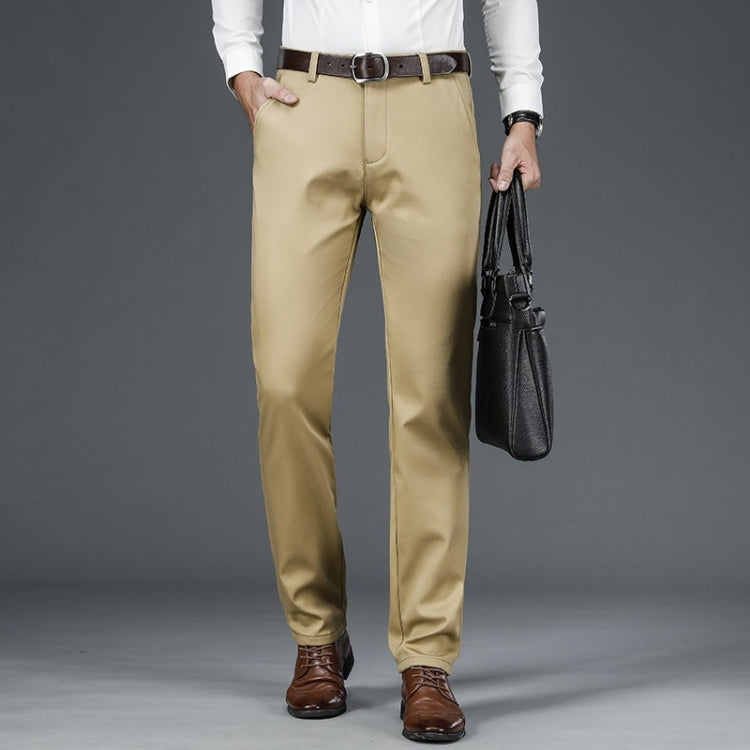 Plush Casual Stretch Cotton High-waist Loose Straight-leg Trousers