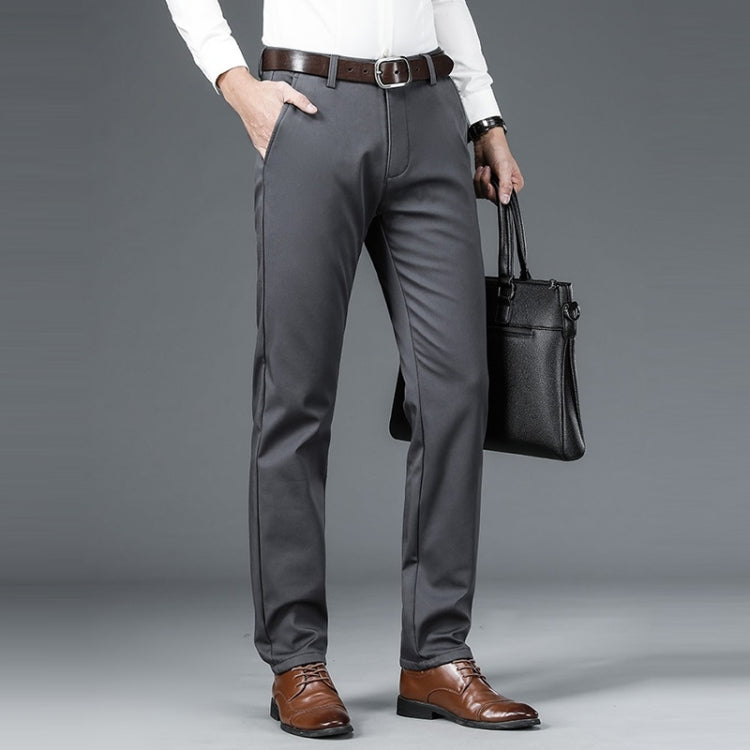 Plush Casual Stretch Cotton High-waist Loose Straight-leg Trousers
