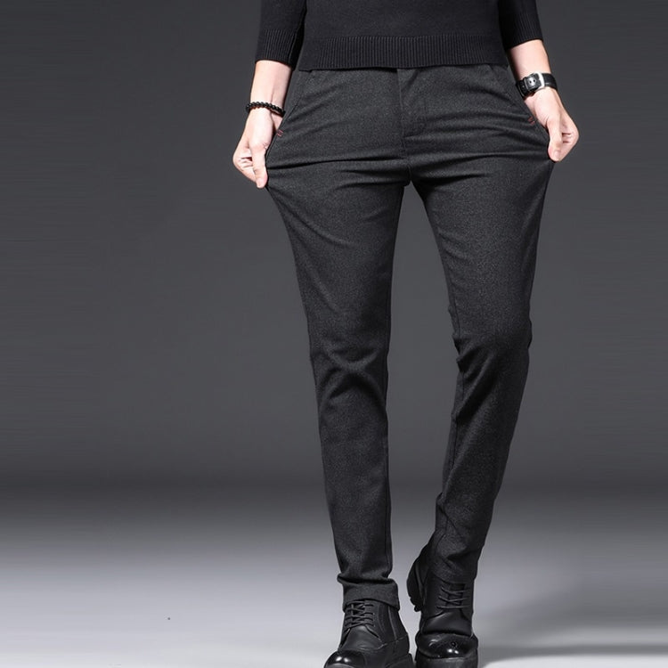 Men Slim Trendy Brushed Wool Casual Pants