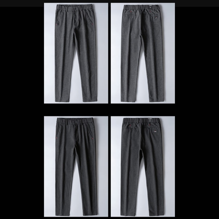 Men Slim Trendy Brushed Wool Casual Pants