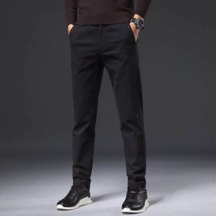 Slim-fit Sanded Woolen Men Trousers