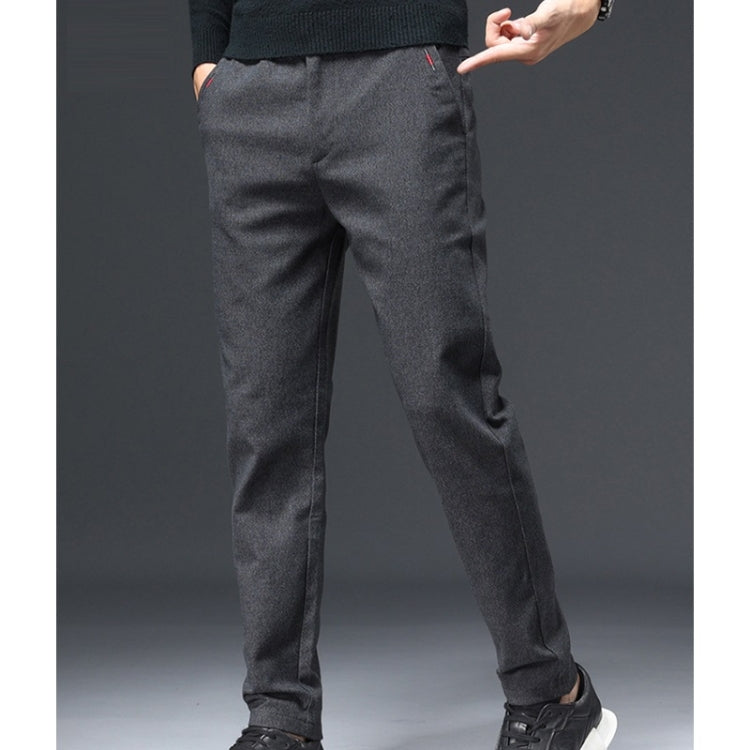 Slim-fit Sanded Woolen Men Trousers